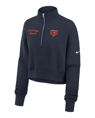 Chicago Bears Phoenix Women's Nike NFL Cropped 1/4-Zip Crew